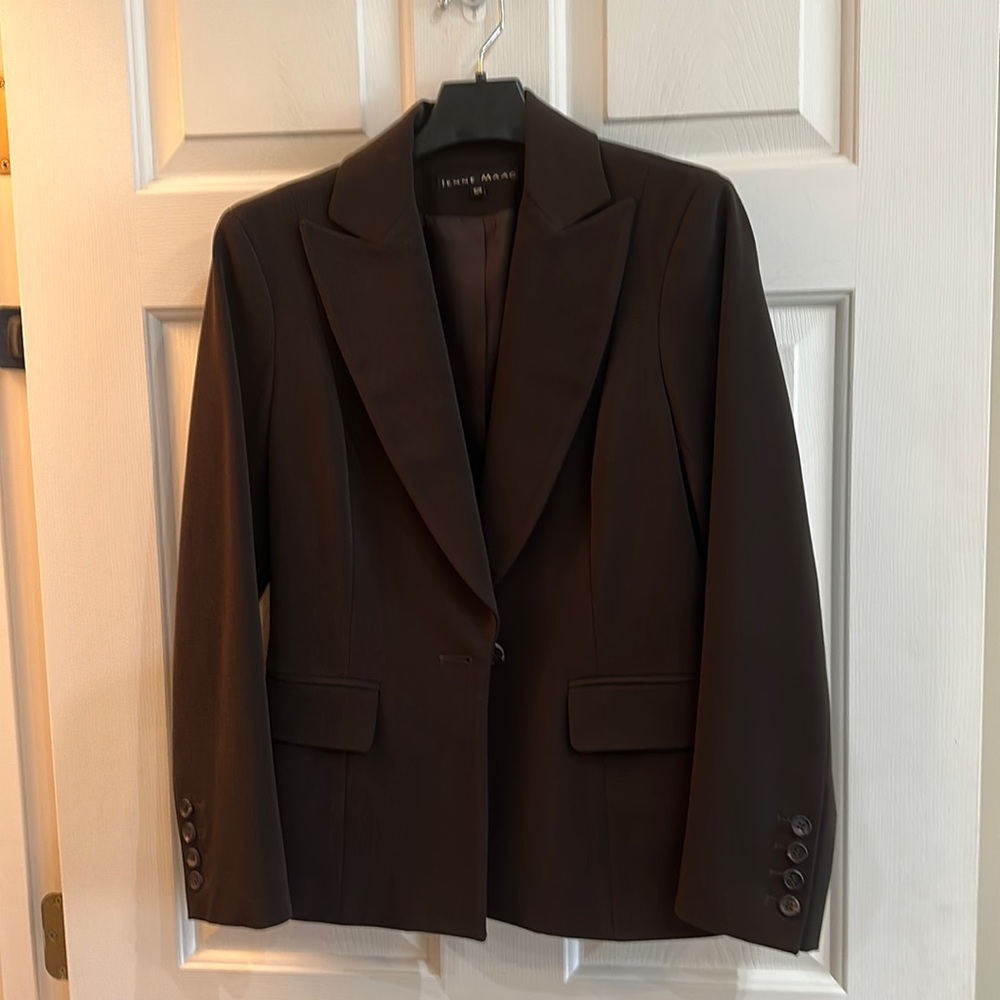 Wool Surgeon Cuff Women's Chocolate Brown Tailored Blazer